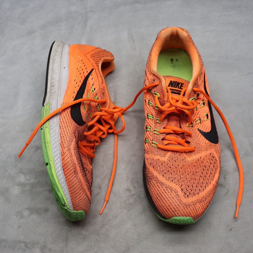 Nike Mens 12 Running Shoes Orange Zoom Structure‎ 18 Mesh Cushioned Lightweight
